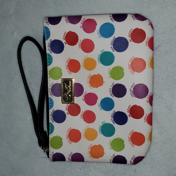 Betsey Johnson Polka Dot Be Kind Wristlet - Picture 12 of 12